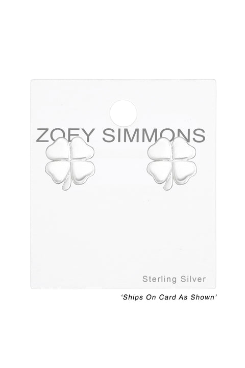 Sterling Silver Clover Ear Studs - SS