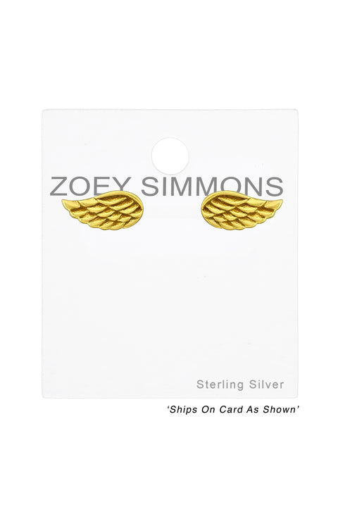 Sterling Silver Wing Ear Studs - VM