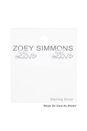 Sterling Silver Love Ear Studs - SS