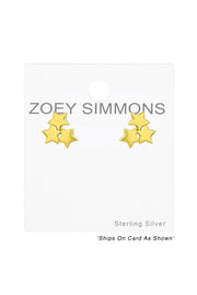 Sterling Silver Triple Star Ear Studs - VM