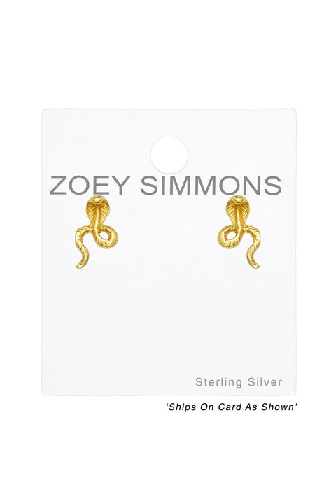 Sterling Silver Cobra Ear Studs - VM