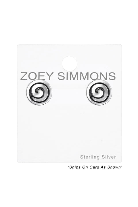 Sterling Silver Spiral Ear Studs - SS