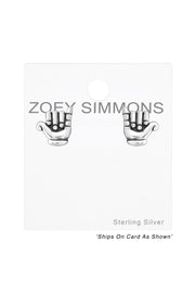 Sterling Silver Hand Ear Studs - SS