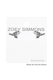 Sterling Silver Bird Ear Studs - SS
