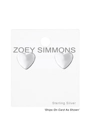 Sterling Silver 3D Heart Ear Studs - SS