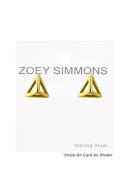 Sterling Silver Pyramid Ear Studs - VM