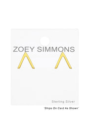 Sterling Silver V Shape Ear Studs - VM