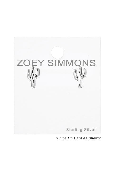 Sterling Silver Cactus Ear Studs - SS
