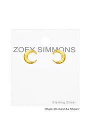 Sterling Silver Moon Ear Studs - VM