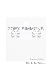 Sterling Silver Snowflake Ear Studs - SS