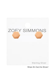 Sterling Silver Hexzagon Ear Studs - RG