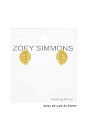 Sterling Silver Leaf Ear Studs - VM