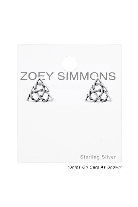 Sterling Silver Celtic Knot Ear Studs - SS