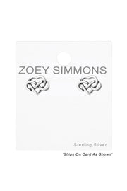 Sterling Silver Celtic Heart Ear Studs - SS