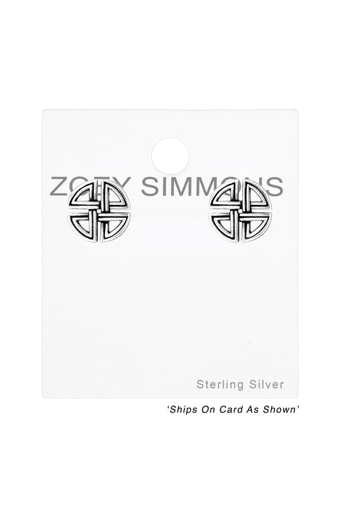 Sterling Silver Celtic Ear Studs - SS
