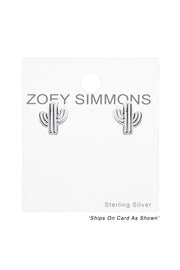 Sterling Silver Cactus Ear Studs - SS