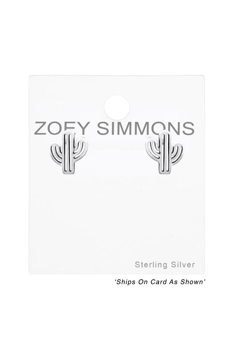 Sterling Silver Cactus Ear Studs - SS