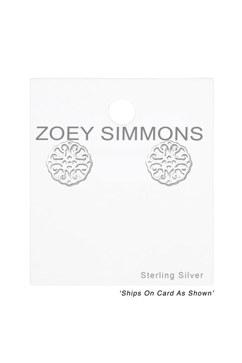 Sterling Silver Antique Ear Studs - SS