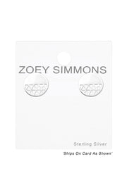 Sterling Silver Laser Cut Round Ear Studs - SS