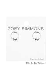 Sterling Silver Bali Hoop Ear Studs - SS