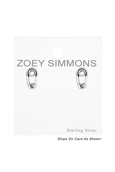 Sterling Silver Safety Pin Ear Studs - SS