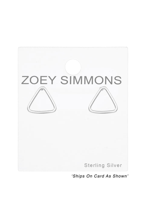 Sterling Silver Triangle Ear Studs - SS