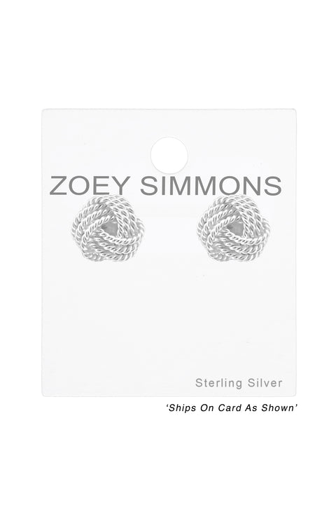 Sterling Silver Knot Ear Studs - SS