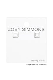 Sterling Silver Cube Ear Studs - SS