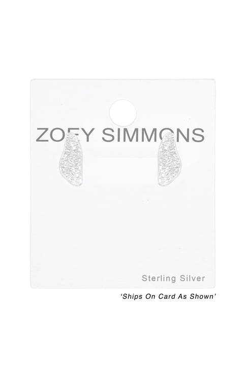 Sterling Silver Pattern Ear Studs - SS