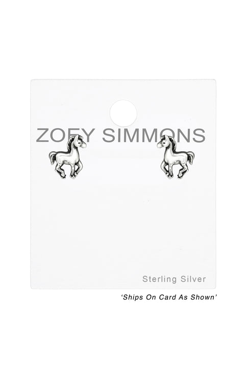 Sterling Silver Horse Ear Studs - SS