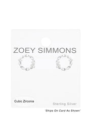 Children's Sterling Silver Circle Ear Studs & CZ - SS