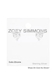 Premium Children's Sterling Silver Heart Ear Studs & CZ - SS
