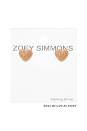 Sterling Silver Heart Ear Studs - RG