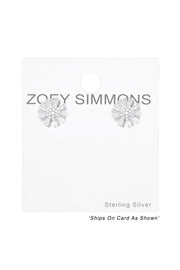Sterling Silver Flower Ear Studs - SS