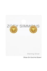 Sterling Silver Circle Ear Studs - VM