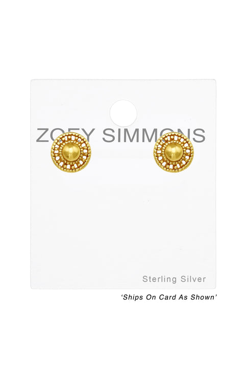 Sterling Silver Circle Ear Studs - VM