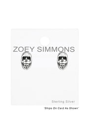 Sterling Silver Skull Ear Studs - SS