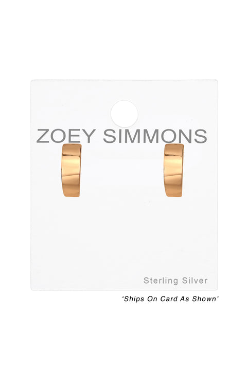 Sterling Silver Half Hoop Ear Studs - RG