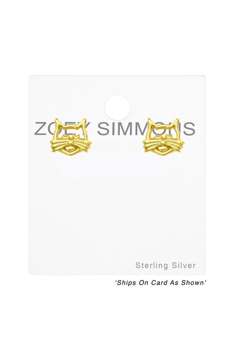 Sterling Silver Cat Ear Studs - VM