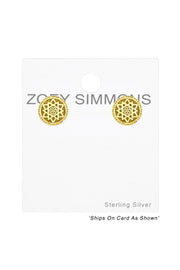 Sterling Silver Sun Ear Studs - VM