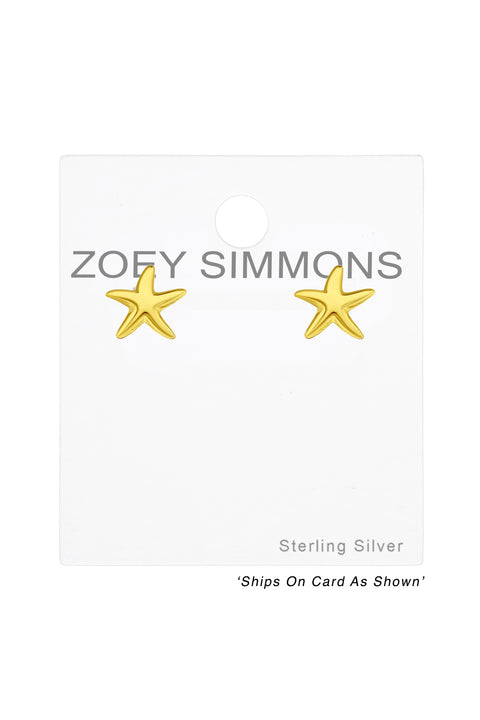 Sterling Silver Starfish Ear Studs - VM