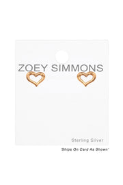 Sterling Silver Heart Ear Studs - RG