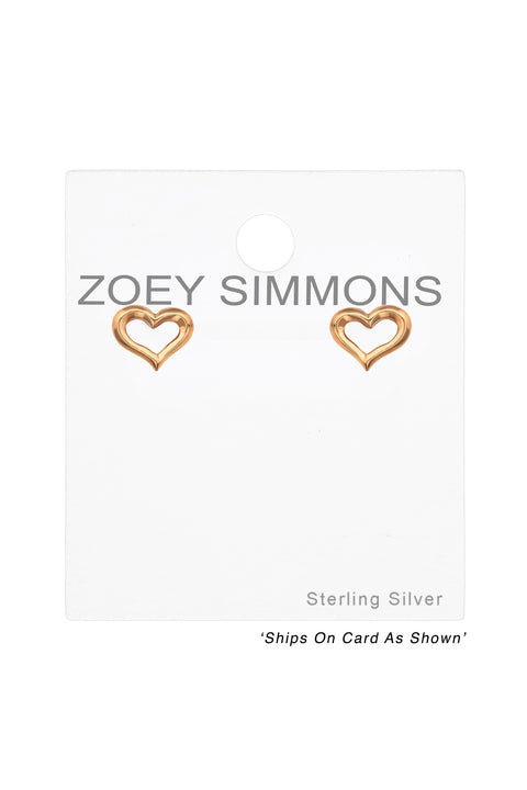 Sterling Silver Heart Ear Studs - RG