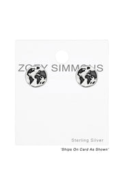Sterling Silver Earth Ear Studs - SS