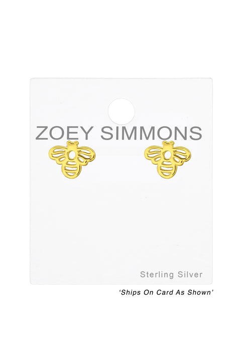 Sterling Silver Bee Ear Studs - VM