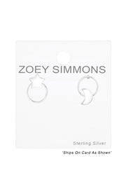 Sterling Silver Star and Moon Ear Studs - SS