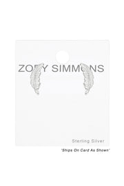 Sterling Silver Feather Ear Studs - SS