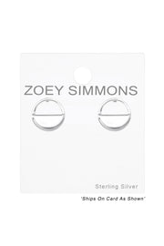 Sterling Silver Semicircle Ear Studs - SS
