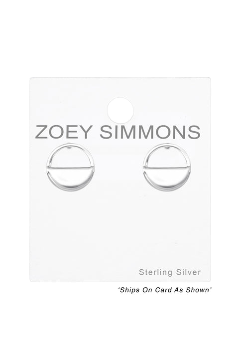 Sterling Silver Semicircle Ear Studs - SS
