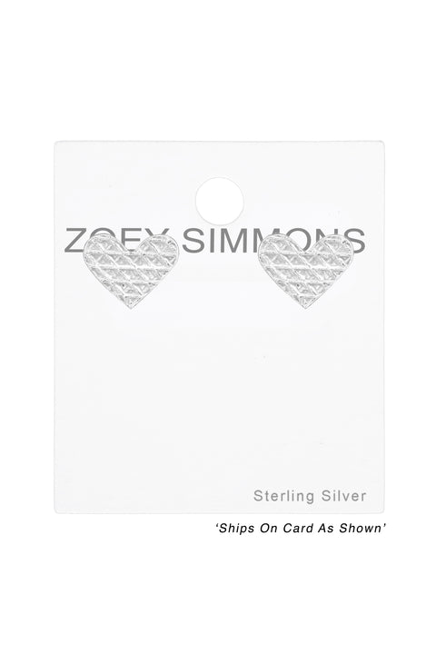 Sterling Silver Heart Ear Studs - SS